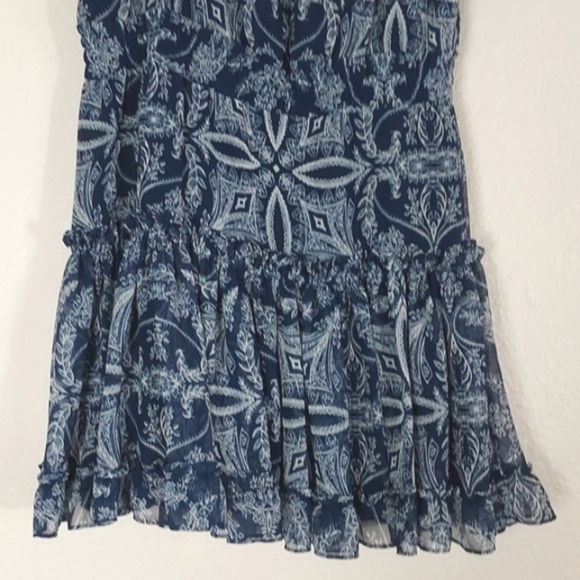 MISA Ezri Mini Dress One Shoulder Blue White Size Large - Picture 5 of 16